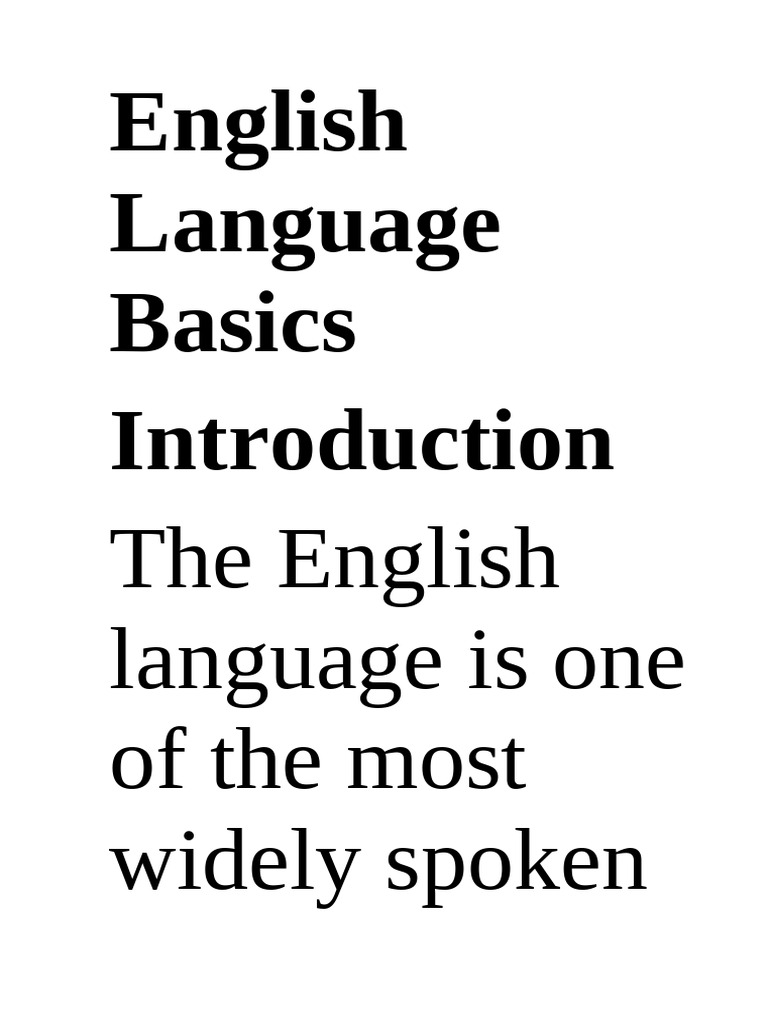 English Language Basics | PDF | English Language | Vocabulary
