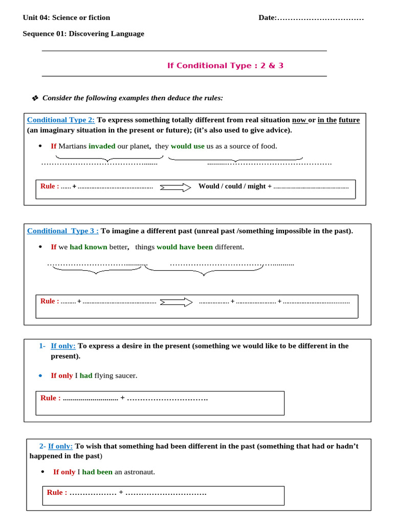 If_conditional Type 2 Nd 3 if Only by Miss Amina Ziane | PDF