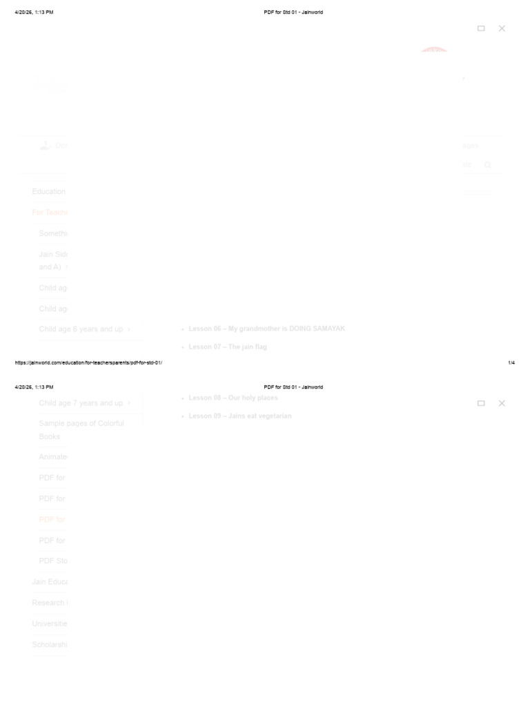 PDF for Std 01 - Jainworld | PDF