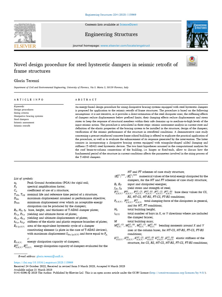 Novel Design Procedure for Steel Hysteretic Dampers in Seismic Retrofit ...