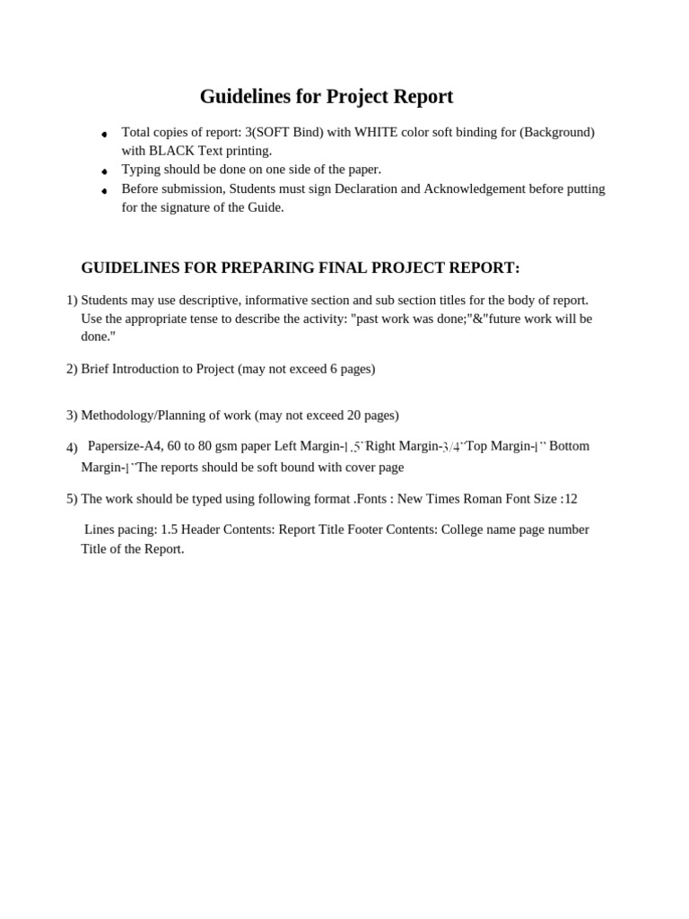 Guidelines for Project Report. | PDF | Chess Theory