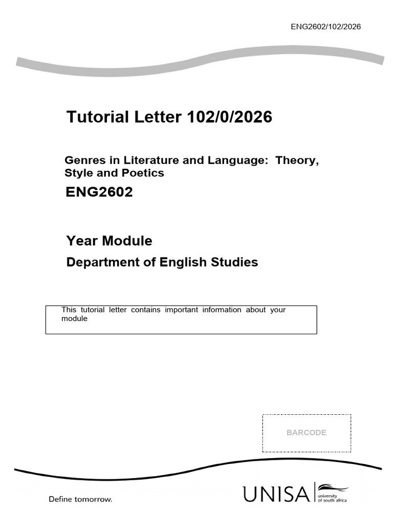 ENG2602 2026 Tutorial Letter 102 | PDF | Essays | Persuasion