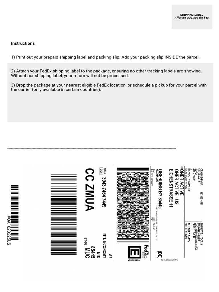 Return Label | PDF