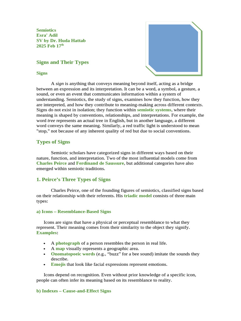 2 Signs and Types | PDF | Semiotics | Communication