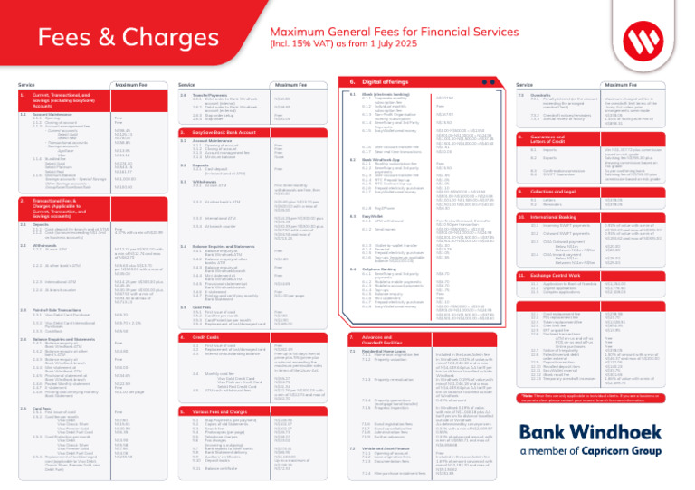 Fees and Charges | PDF