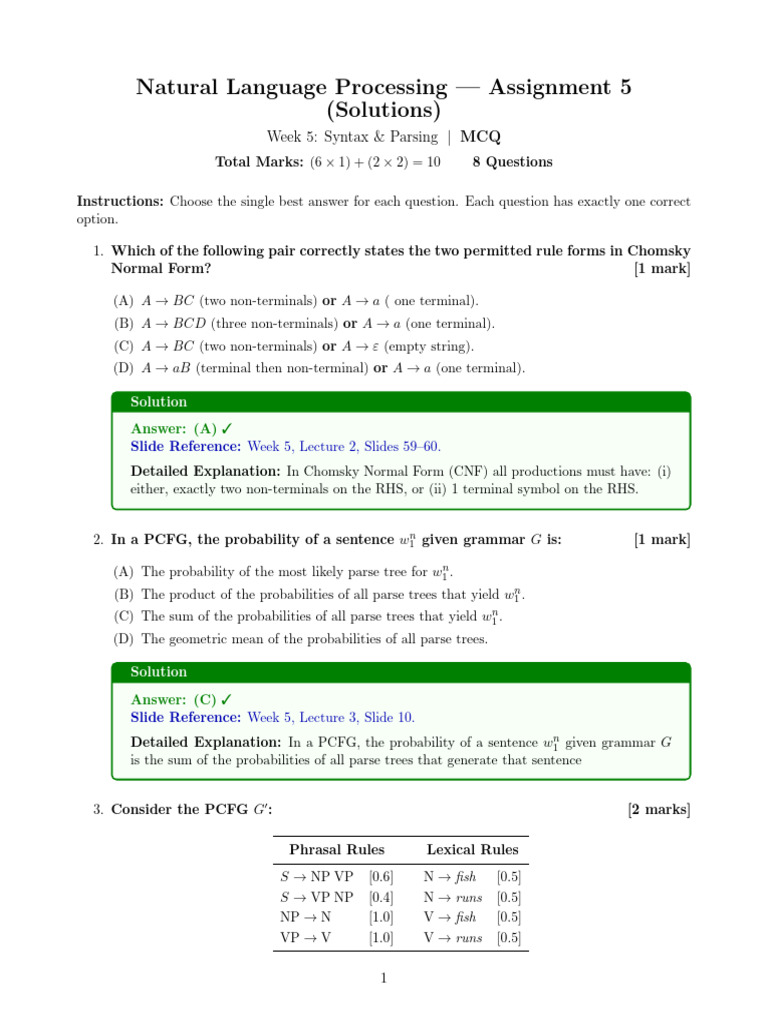Week 05 Assignment 05 Solutions | PDF | Parsing | Formalism (Deductive)