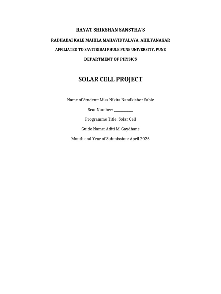 Proper Final Solar Project | PDF | Photovoltaics | Solar Power
