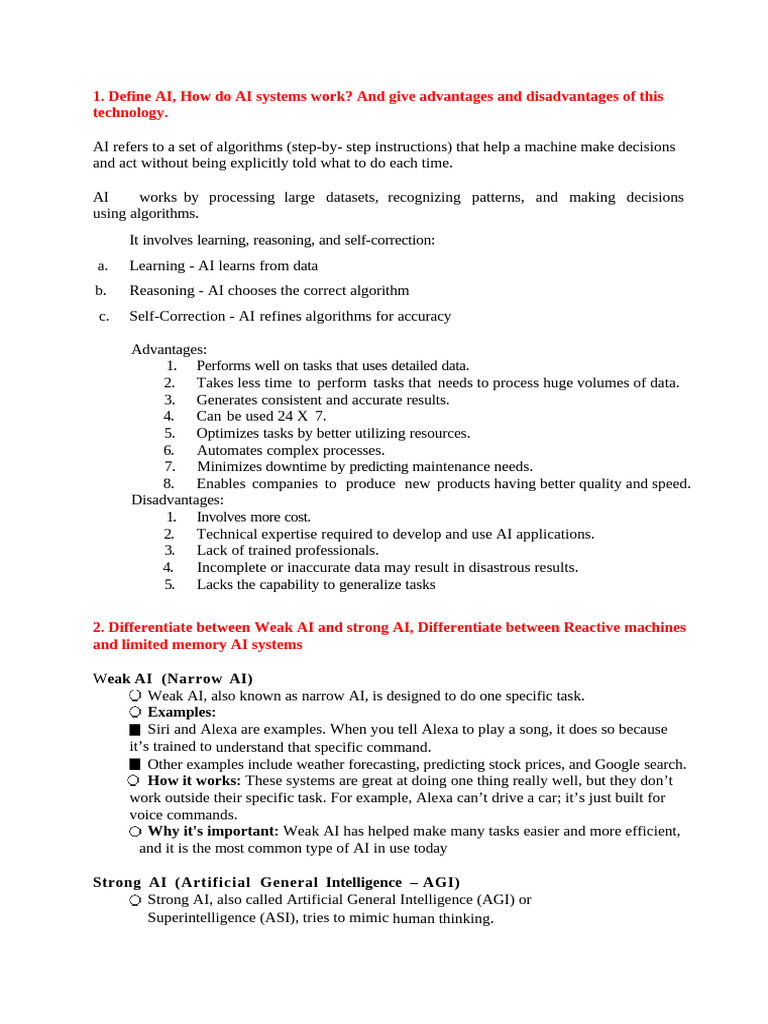 QuesBank With Anws for Module1 AI | PDF | Artificial Intelligence ...