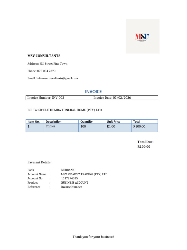 Msv Invoice | PDF