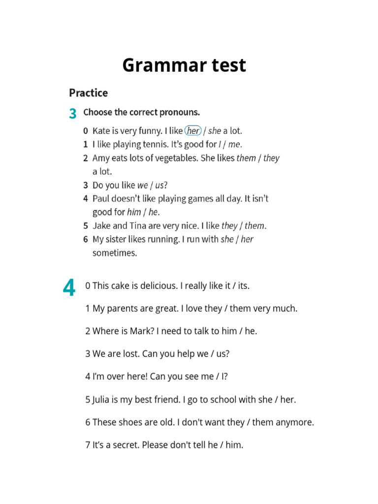 Grammar Test Unit 9 | PDF