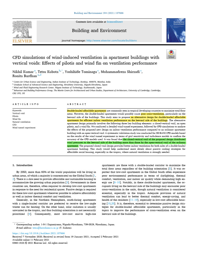 CFD simulations of wind-induced ventilation in apartment buildings with ...