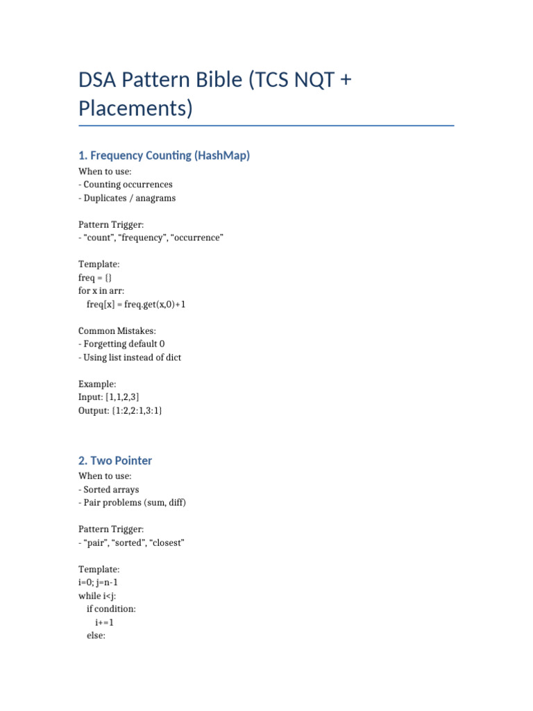 DSA Pattern Bible | PDF