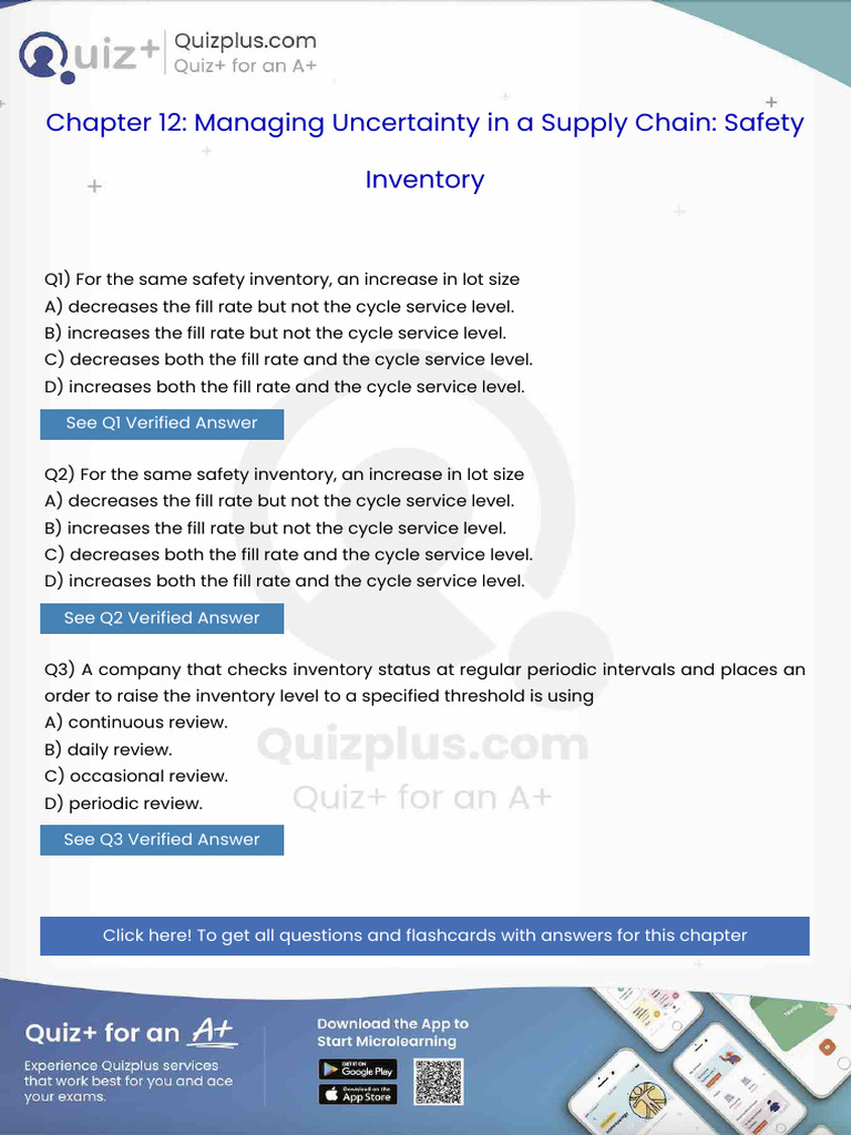 For the Same Safety Inventory an Increase in Lot Size | PDF | Supply ...
