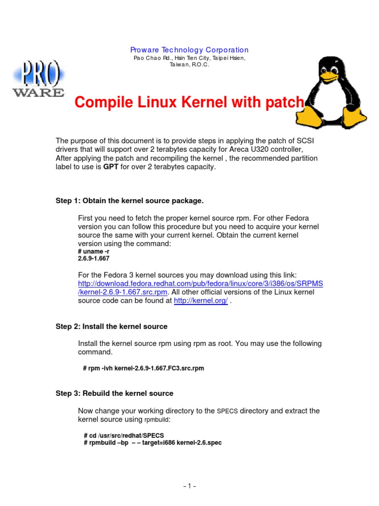 Linux Patch System Software Computer Architecture