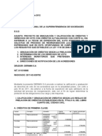 Modelo de Proyecto de Calificación y Graduación de Créditos y Derechos de Voto Ley 1116