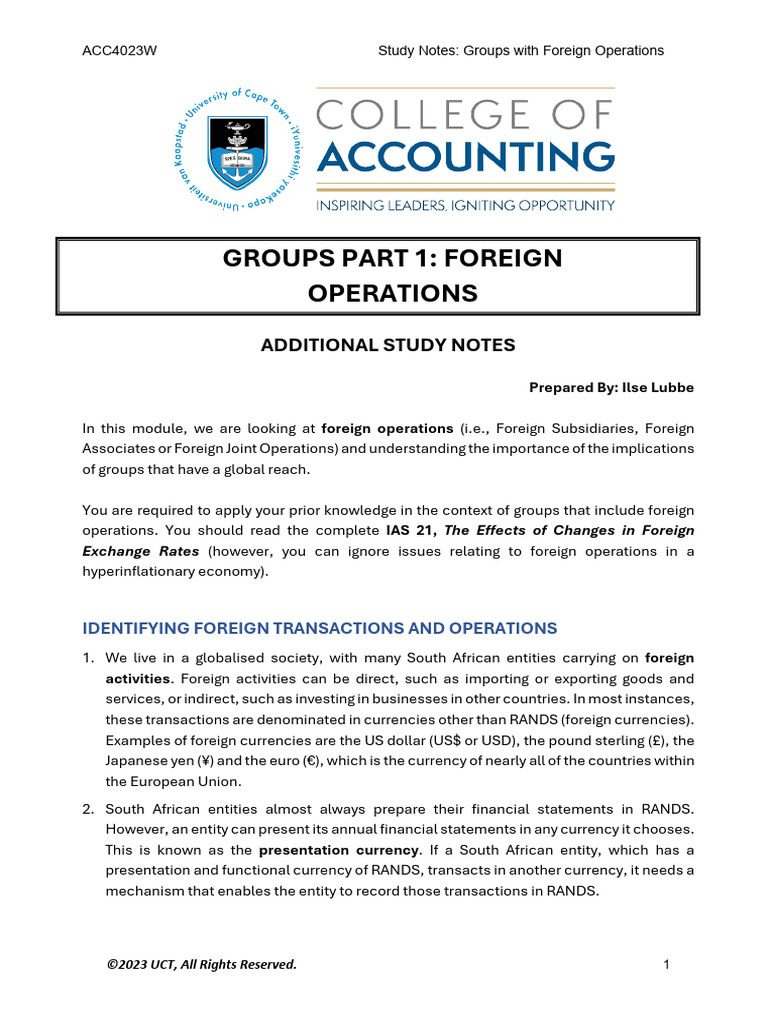 Week 6_Foreign Operations_notes to students | PDF
