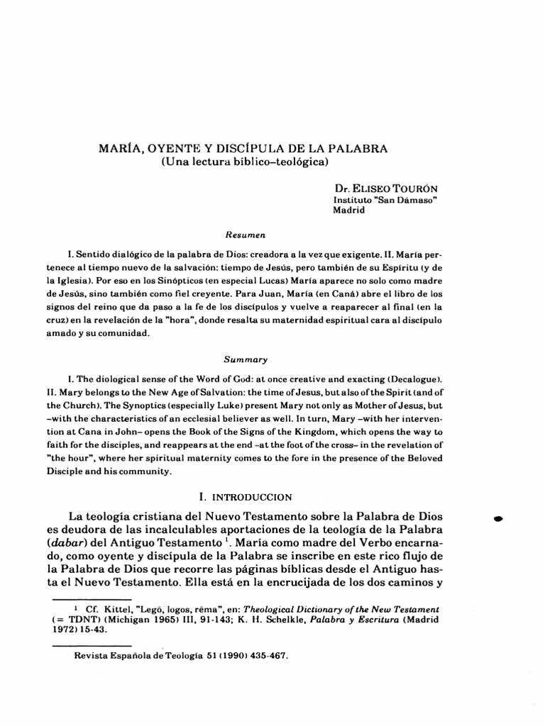 02-María, Oyente y Discípula de La Palabra | PDF | María, madre de ...