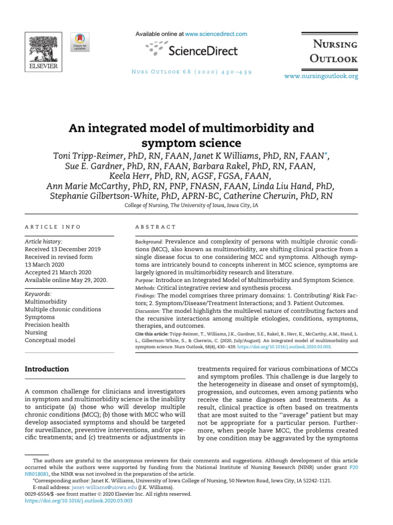 Integrated Model of Multimorbidity and Symptom Science. | PDF ...