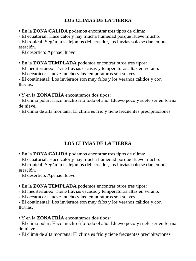 Los Climas de La Tierra | PDF
