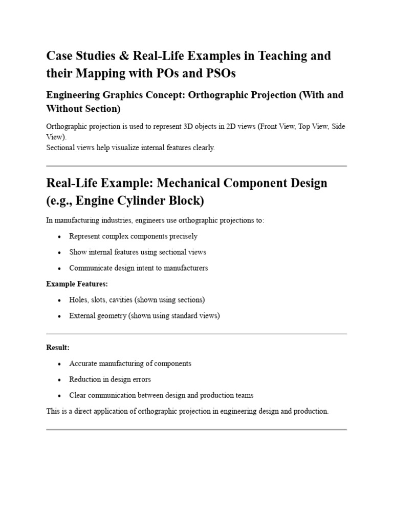 SDG-Real Life Example of EG Orthographic Projections | PDF