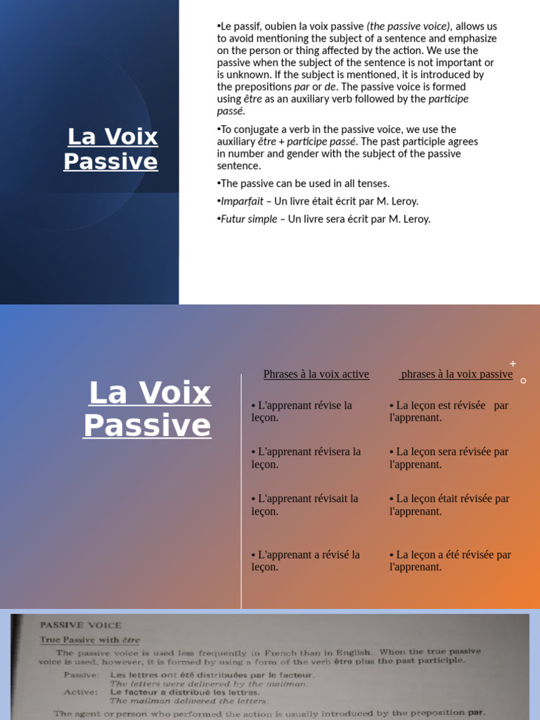 La Voix Passive (French B1) | PDF