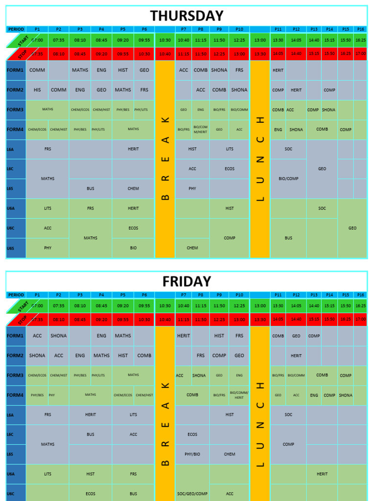 EMA TIMETABLE | PDF
