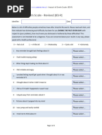 IES-R Assessment Questionnaire | PDF