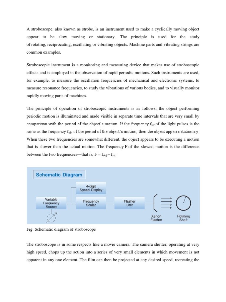 Working Principle of Stroboscope PDF Optics Manufactured Goods