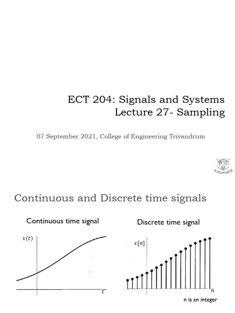 Signals and Systems Lecture 27 Sampling | PDF | Fourier Transform ...