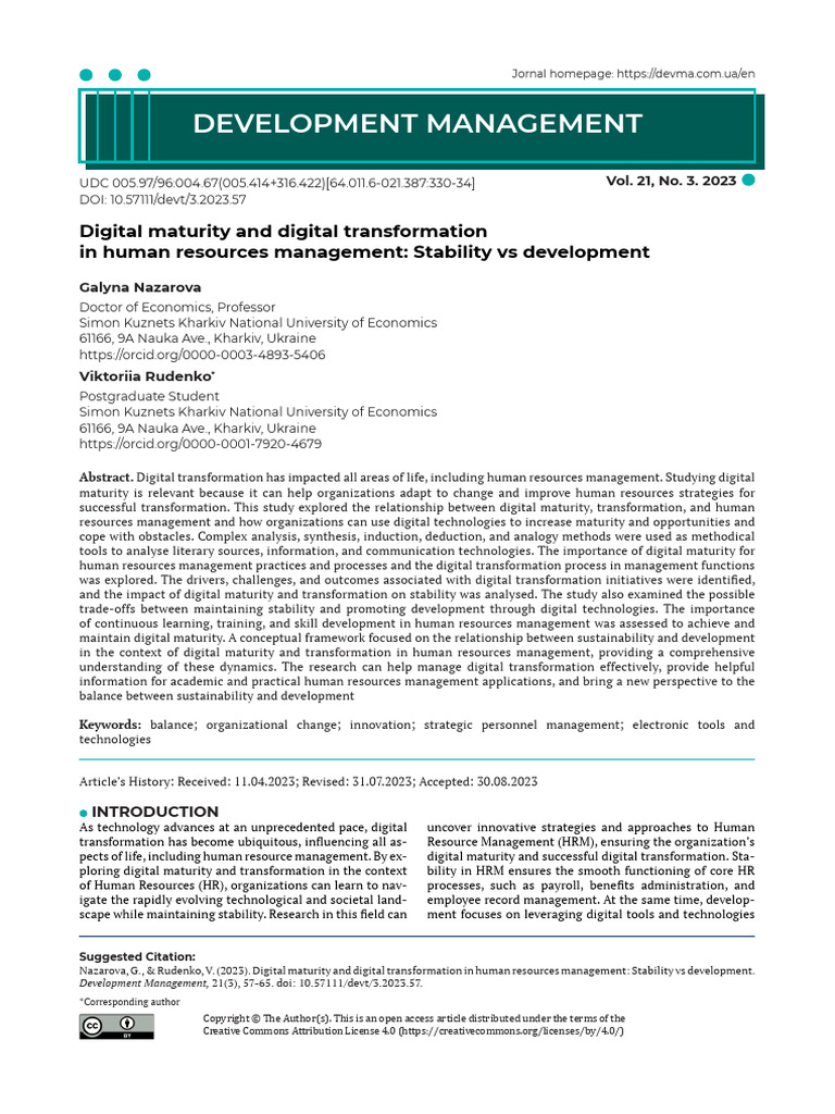 Digital Maturity and Digital Transformation in Hum (2) | PDF | Human ...