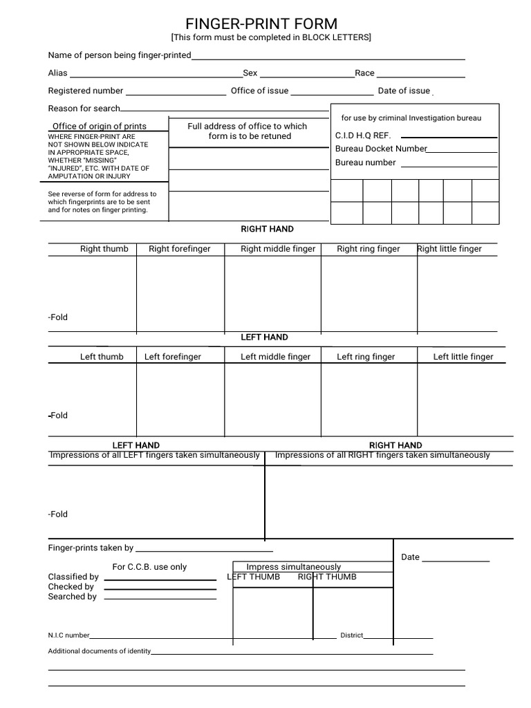 Fingerprint vetting | PDF | Fingerprint | Hand