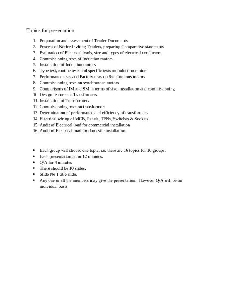 Topic for Presentation | PDF