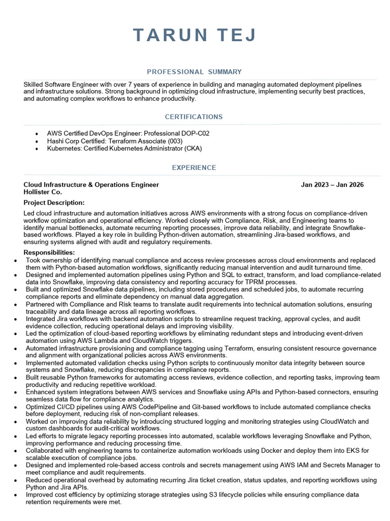 Tarun-Cloud DevOps Engineer | PDF | Cloud Computing | Amazon Web Services