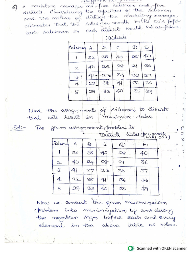 Assignment Problem Problems 1（1） | PDF