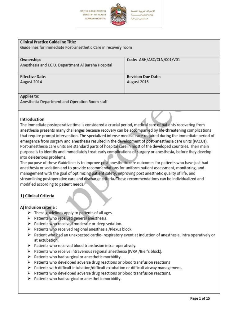 Anesthesia Updated Clinical Practice Guideline | PDF | Anesthesia | Surgery