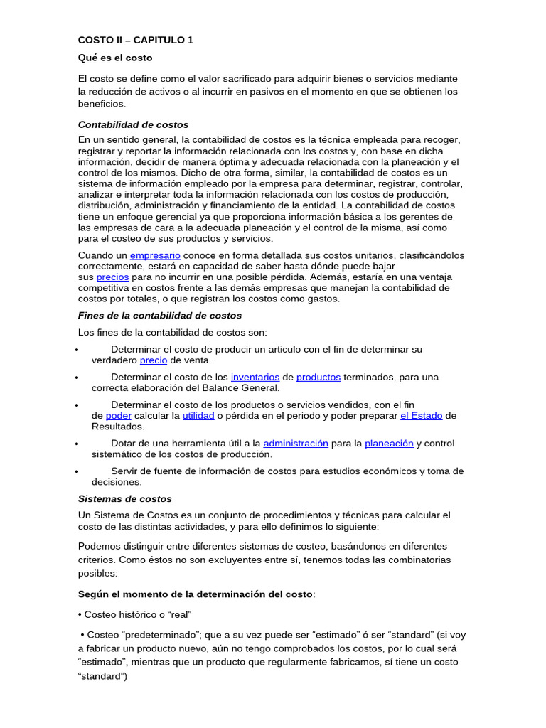 Costo Ii | PDF | Costo | Contabilidad de costos