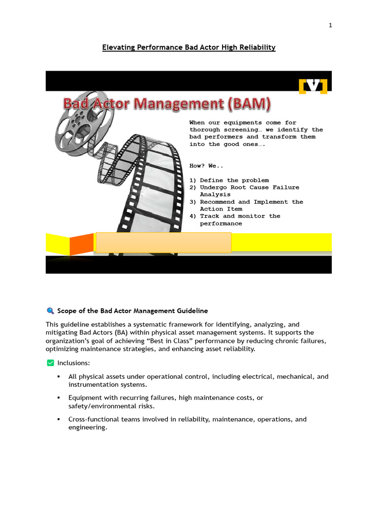Bad Actor Management_BAM | PDF | Reliability Engineering | Business