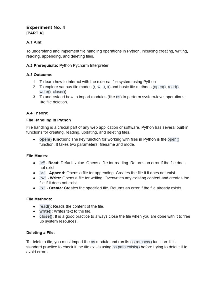 Experiment No 5 (2) | PDF | Computer File | Python (Programming Language)