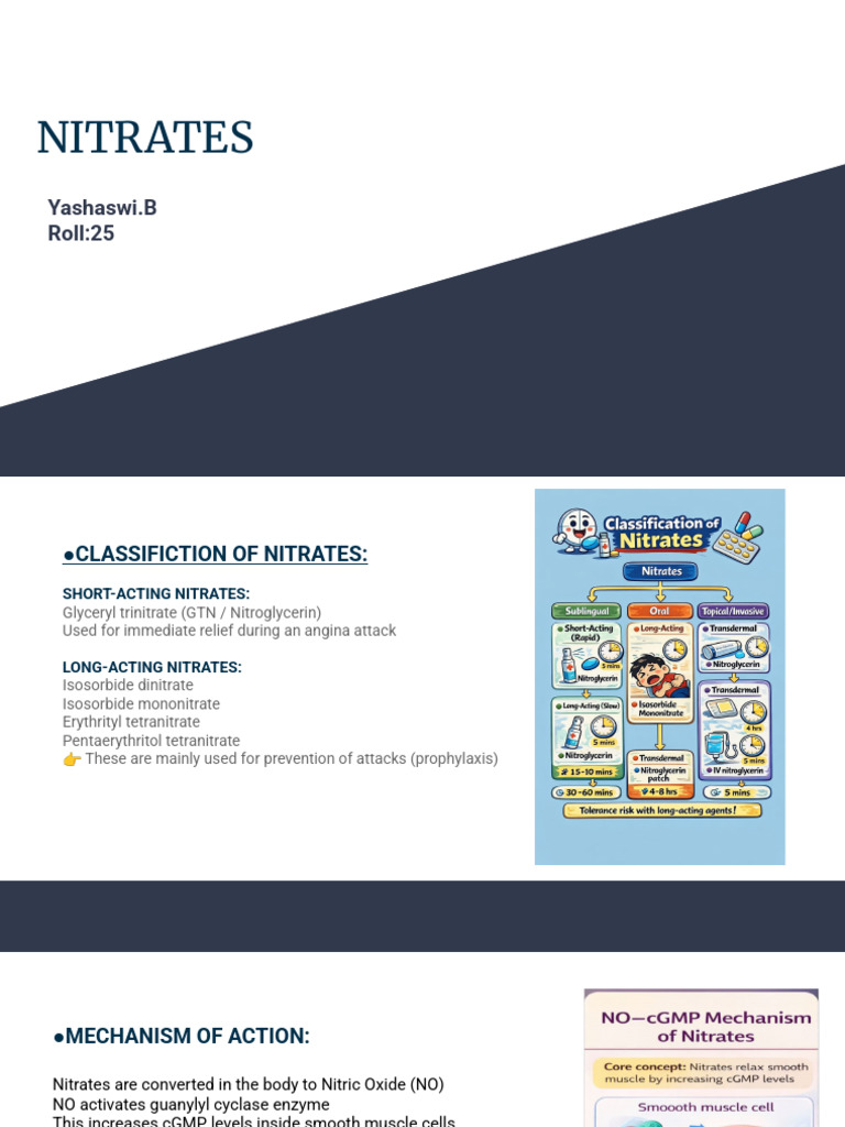 Nitrates | PDF | Cardiovascular System | Angiology