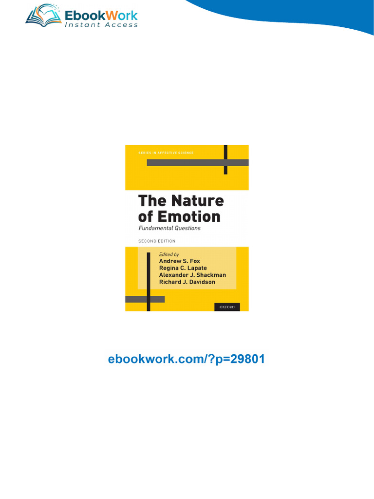 Download The Nature of Emotion: Fundamental Questions 2nd Edition Andrew S. Fox Editor PDF ...