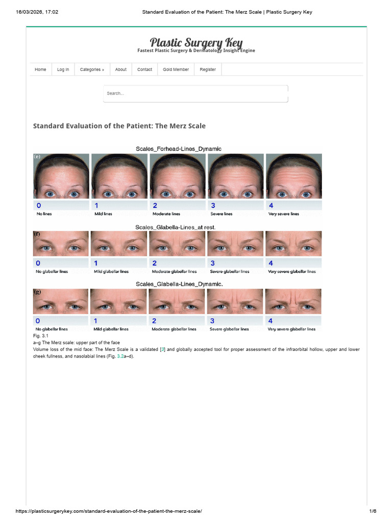 Standard Evaluation of The Patient - The Merz Scale - Plastic Surgery ...