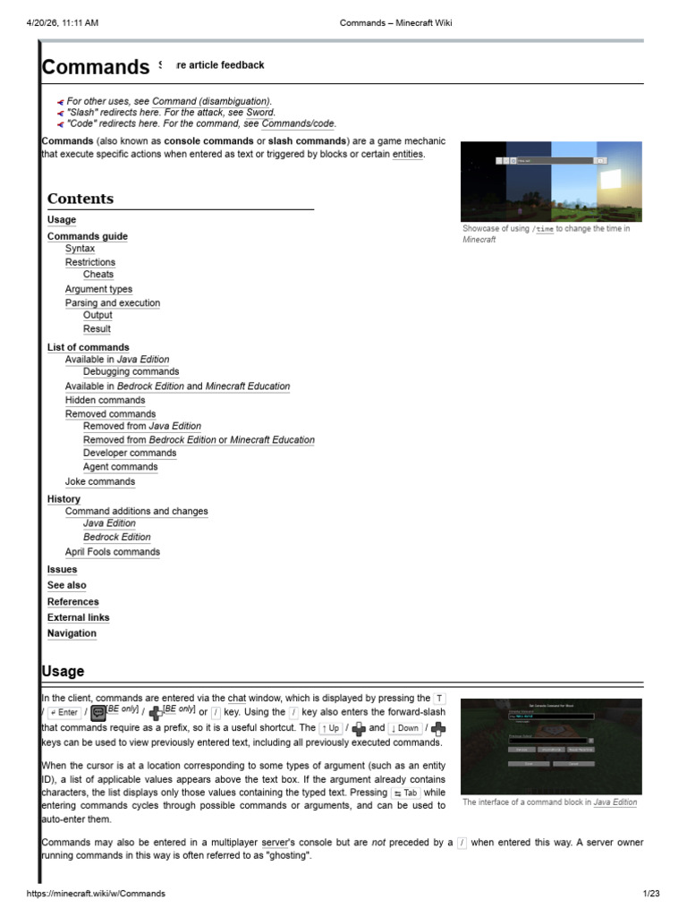 Commands - Minecraft Wiki | PDF | Keyboard Shortcut | Command Line ...