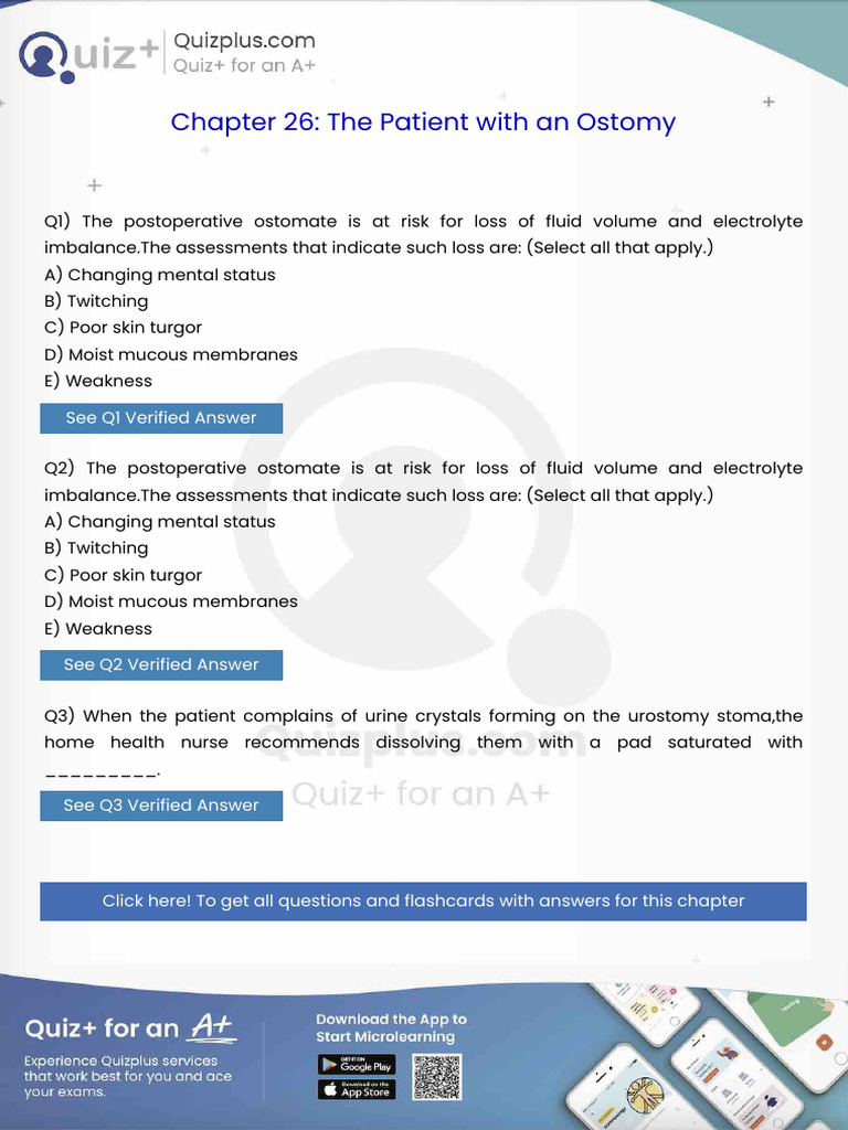 The Postoperative Ostomate is at Risk for Loss of Fluid Volume and ...