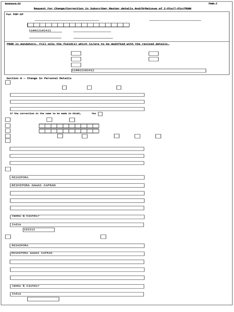 81504202618204883 Subscriber Modification Form | PDF
