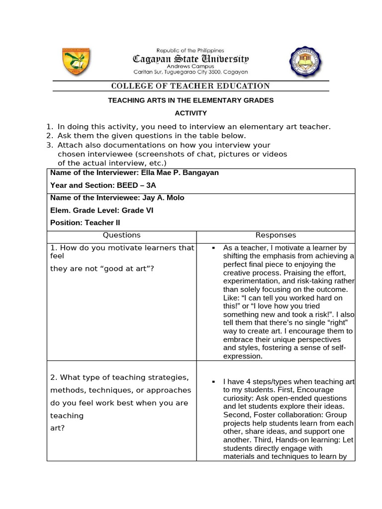 Interview | PDF | Teachers | Learning
