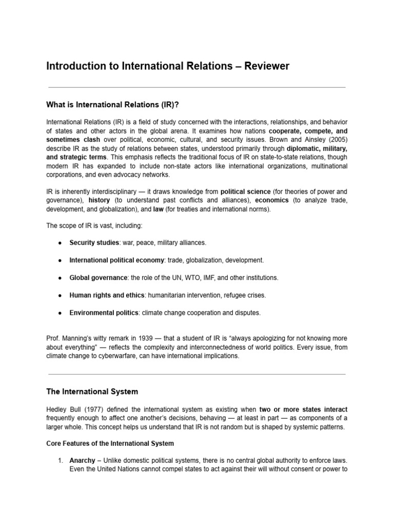 IR Reviewer | PDF | International Relations | Feminism