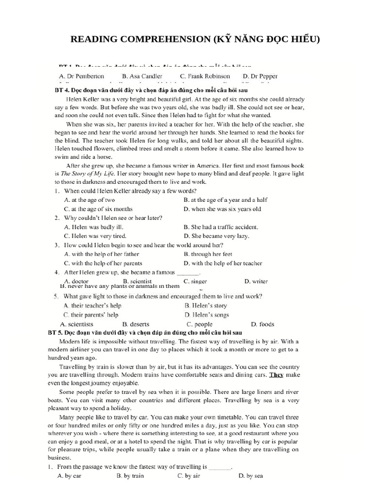 Reading Comprehension | PDF