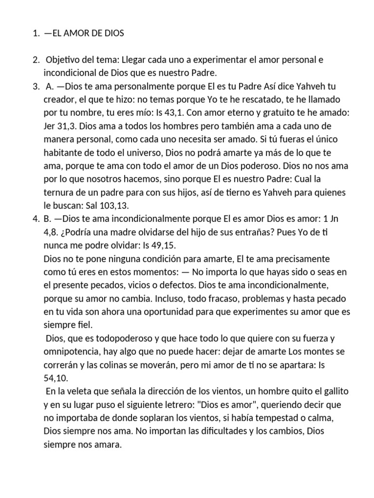 El Amor de Dios | PDF | Amor | Pecado
