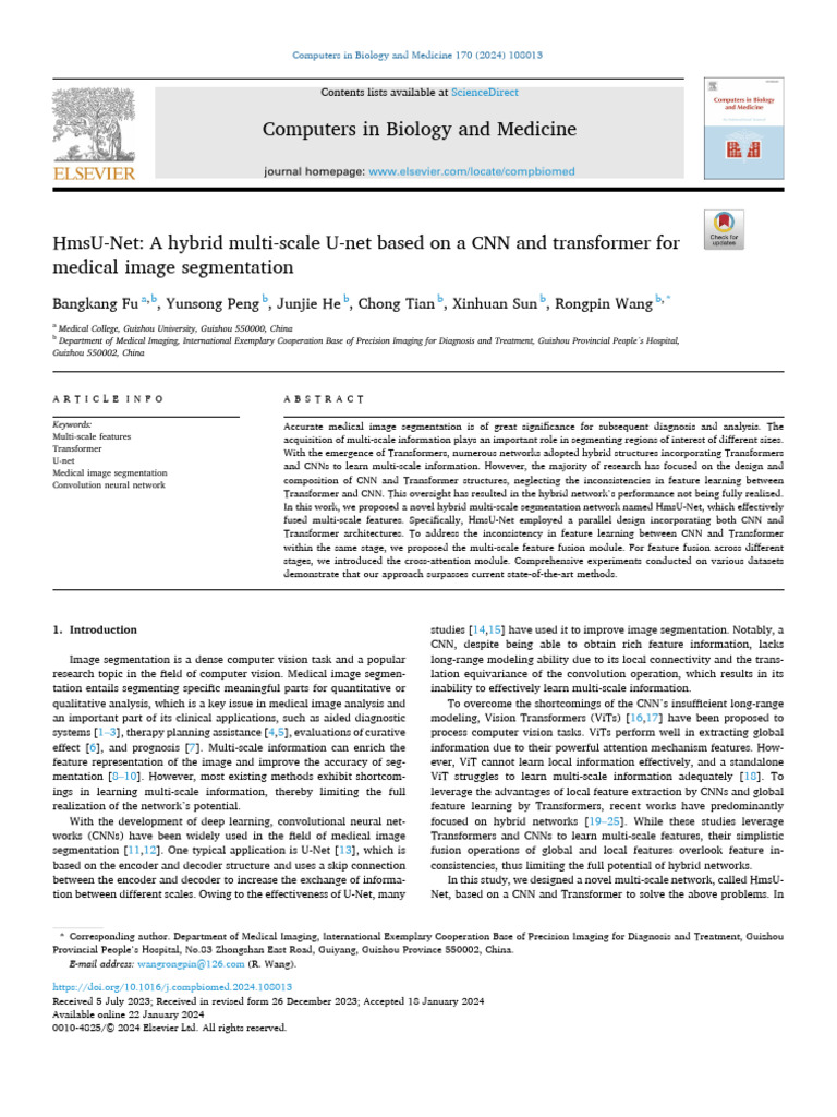 HmsU-Net- A Hybrid Multi-scale U-net Based on a CNN and Transformer For ...