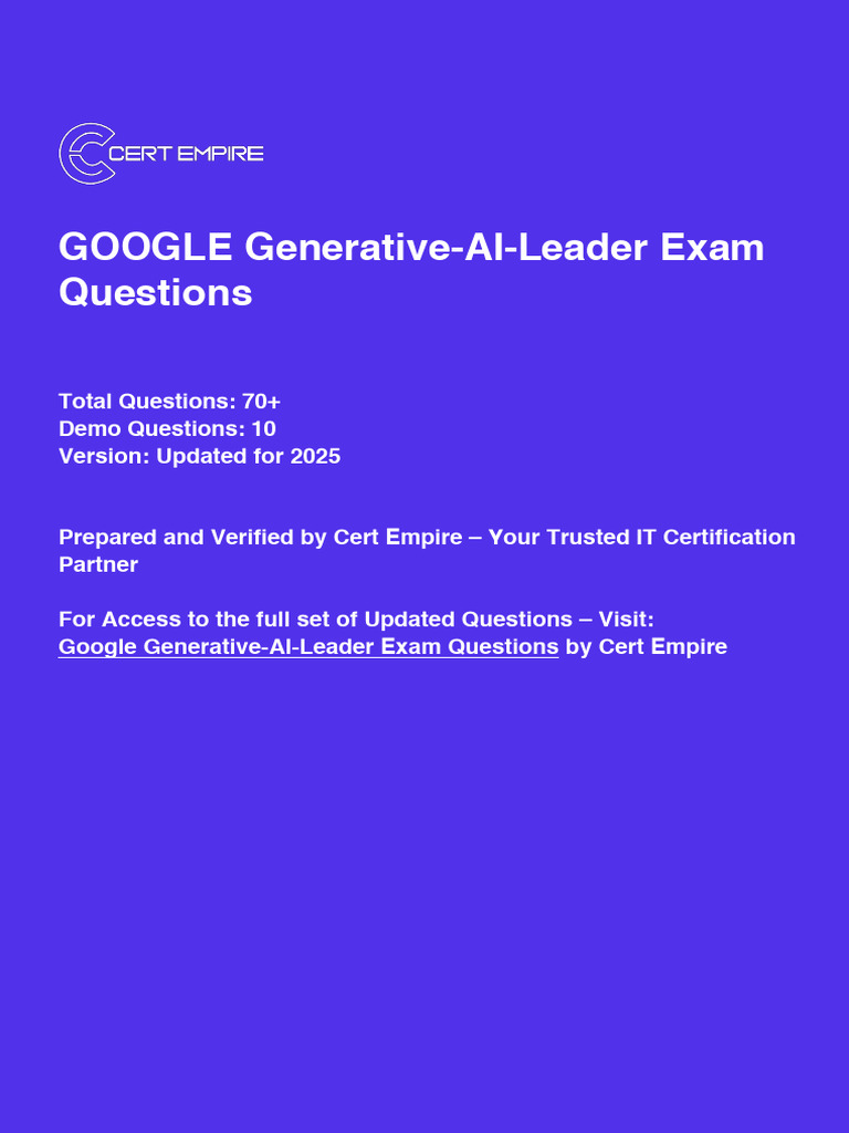 Google Generative Ai Leader Demo Certempire | PDF | Artificial ...